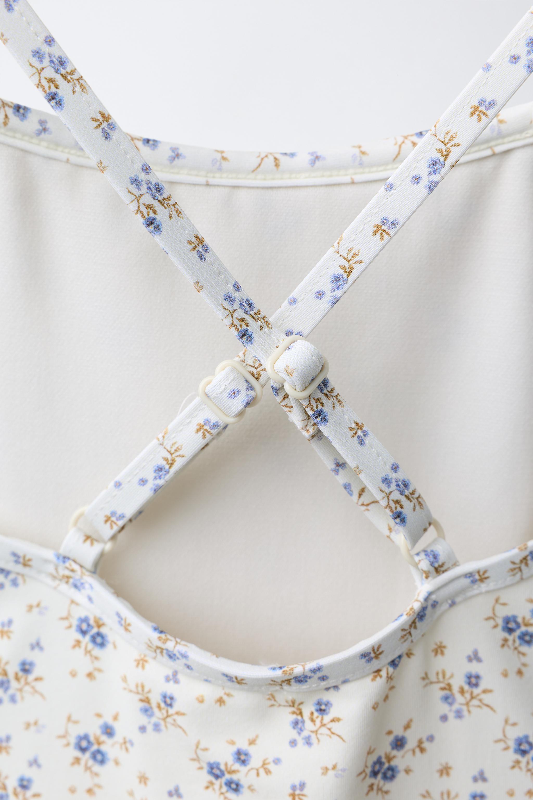 2-6 YEARS/ LACE TRIM FLORAL SWIMSUIT